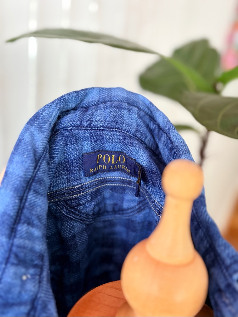 Polo Ralph Lauren Blue Plaid Button Down | Oversized Women’s L | 100% Cotton - Picture 7 of 10